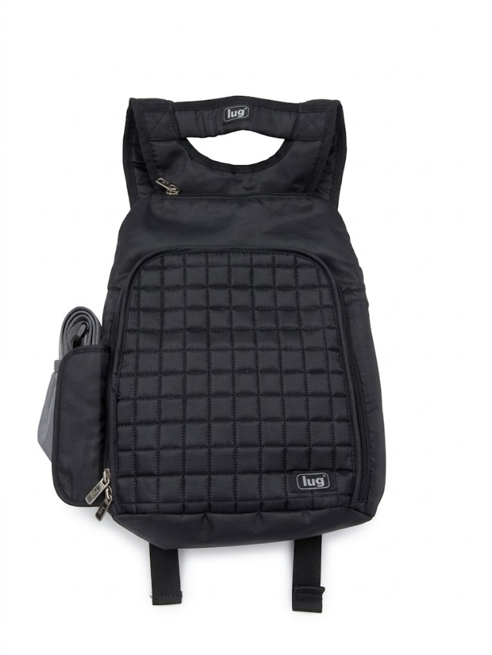 Lug Small Black Quilted Backpack Multiple pockets